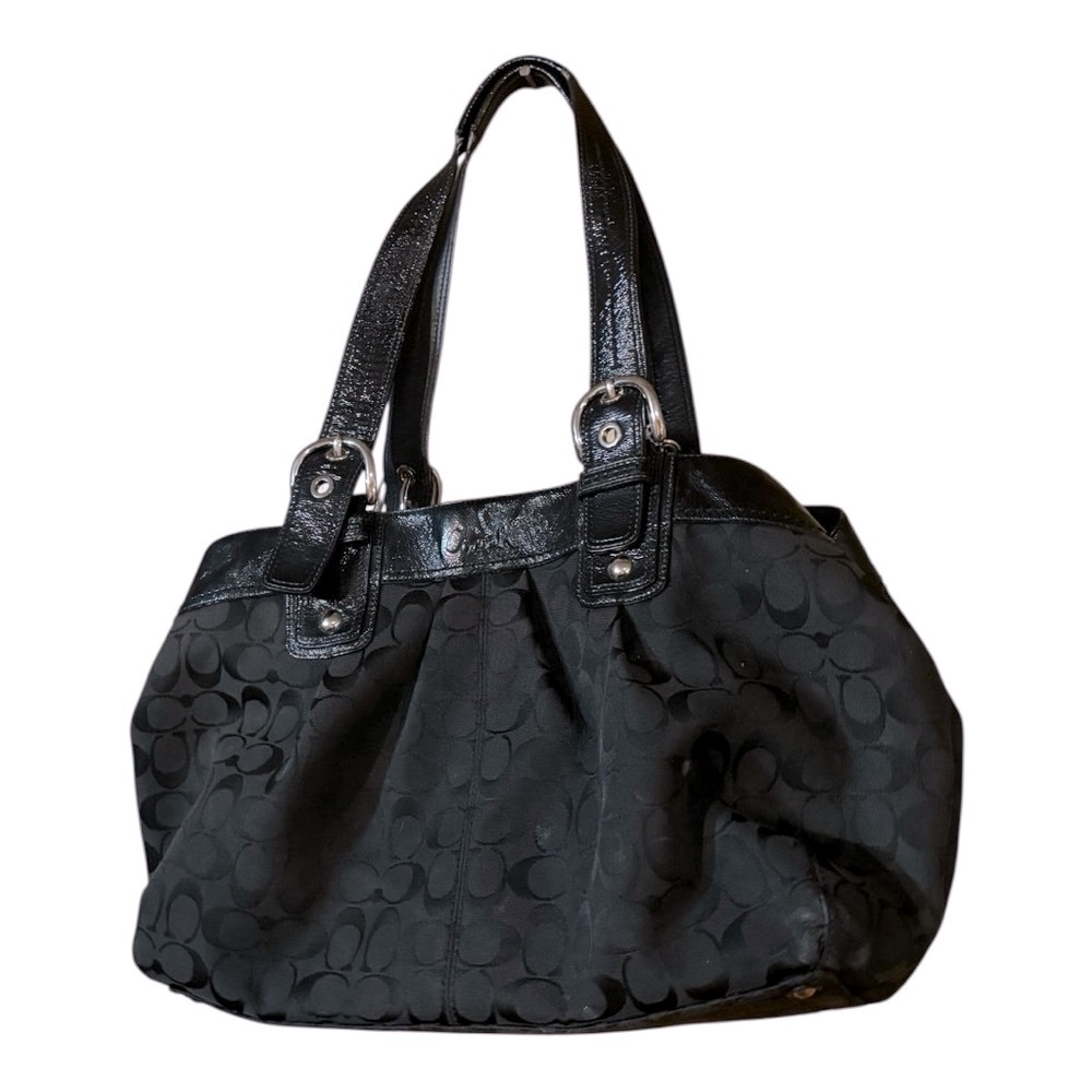 Coach Black Signature Monogram Soho Large Satchel/Handbag